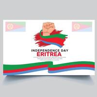 Happy Eritrea Independence Day Banner and hand flag design vector