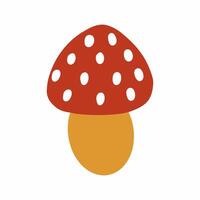 Fly agaric on white background. doodlestyle illustration. element of decor autumn postcard. vector