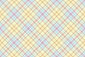Stitched tartan textile seamless, 1960s background pattern . Covering check texture fabric plaid in light and lime colors. vector