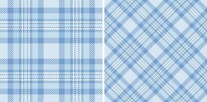 Check fabric of textile plaid background with a texture pattern seamless tartan. Set in sky colors. Neutral color palette. vector