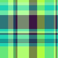 Repeat textile background seamless, grungy tartan texture check. Jersey fabric plaid pattern in green and cyan colors. vector
