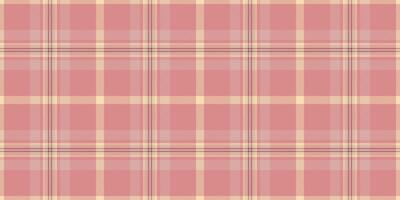 Uniform texture fabric background, customizable check textile plaid. Vintage seamless tartan pattern in red and light colors. vector