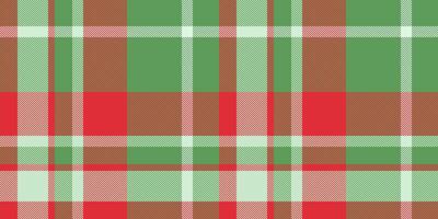 Calm fabric plaid pattern, panel texture background check. Colour tartan textile seamless in green and red colors. vector