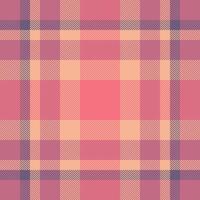 Up check background seamless, lined plaid textile texture. Industrial tartan fabric pattern in red and orange colors. vector