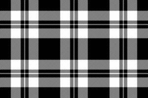 Tribal pattern textile fabric, minimal plaid texture seamless. Nostalgic background tartan check in black and white colors. vector