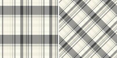 Textile background of texture plaid seamless with a tartan check pattern fabric. Set in cream colors for bed sheet designs in bedroom. vector