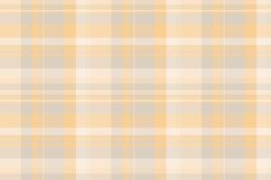 Repetition fabric textile check, baby seamless plaid texture. New background pattern tartan in light and wheat colors. vector