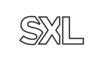 SXL logo design template with strong and modern bold text. Initial based logotype featuring simple and minimal typography. Trendy company identity. vector