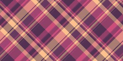 Canadian tartan background seamless, drapery pattern texture . Age textile plaid check fabric in pink and purple colors. vector