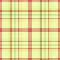 Vibrant check pattern plaid, store texture tartan fabric. Design seamless textile background in lime and orange colors. vector