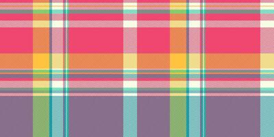 Effect tartan check, skirt fabric textile plaid. Cover seamless background texture pattern in red and cyan colors. vector