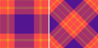 Fabric plaid of textile background pattern with a tartan texture seamless check. Set in neon colors. Fashion design sample ideas. vector