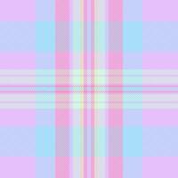 School seamless check texture, linen tartan pattern textile. Detailed plaid fabric background in light and cyan colors. vector