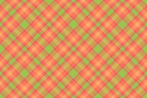 Adorable seamless check, intense textile texture fabric. Tailor background tartan plaid pattern in red and orange colors. vector