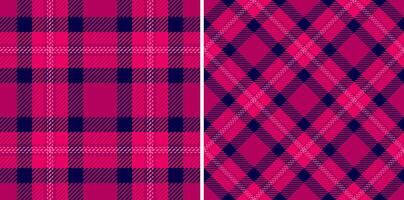Tartan seamless fabric of background check with a plaid textile texture pattern. vector