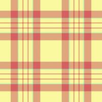 Grunge fabric pattern, japanese tartan seamless plaid. Softness check texture textile background in yellow and red colors. vector