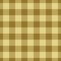 Fall texture plaid background, handmade seamless tartan. Cell check fabric textile pattern in amber and yellow colors. vector