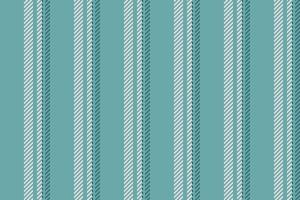 Scenery stripe lines, vertical textile texture pattern. Coat vertical background fabric seamless in cyan and white colors. vector