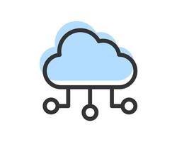 Cloud Storage And Data Transfer Icon. Computing Service And Network Related Line Icons. Database And Server, Cyber Security, Digital Transformation. vector