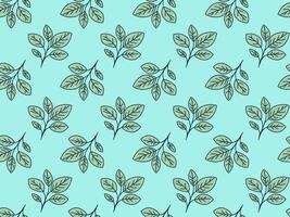 Hand drawn floral pattern design. Simple ornament with plant and leaf. vector