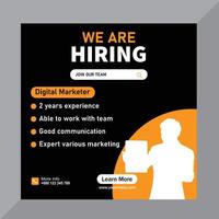 creative job hiring poster template editable vector