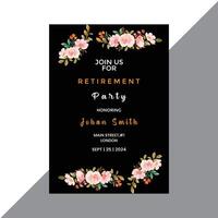 Gradient colored retirement greeting card templates vector
