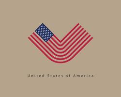 USA flag . Modern style United States of America symbol. American banner design element vector