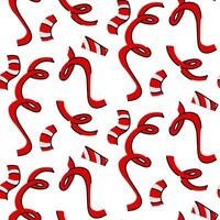 Seamless confetti pattern in a festive Canada theme. flat illustration depicting festive firecrackers in red tones, symbolizing the holiday dedicated to Canada Day, on a white background vector