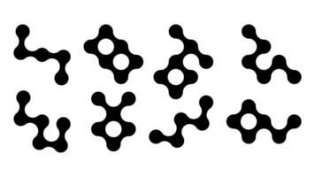 Set of connected black dots. Transition metaballs. Circles pattern vector