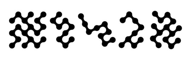 Set of connected dots. Transition metaballs. Integration symbol. Circles pattern vector