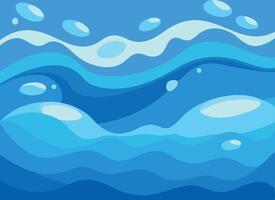 Vibrant Blue Ocean Waves Abstract Background vector