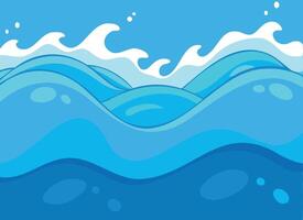 Vibrant Ocean Waves Blue Abstract Background Illustration vector