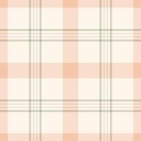 Cute background texture textile, kingdom tartan seamless . Collection pattern fabric check plaid in light and sea shell colors. vector