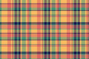 Mosaic textile tartan seamless, warp fabric pattern check. Marriage plaid background texture in amber and red colors. vector