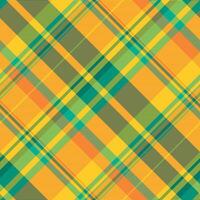 Goose foot textile texture tartan, tradition background pattern . Graph check plaid fabric seamless in teal and yellow colors. vector