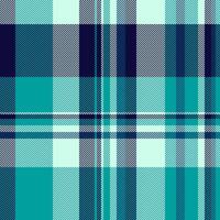 Chic pattern check plaid, throw background seamless tartan. Color textile fabric texture in tyrolite blue green and light colors. vector