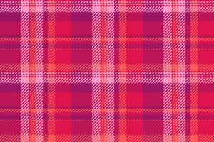 Summer textile seamless plaid, stylish background check. Scrapbooking fabric texture tartan pattern in red and pink colors. vector