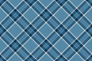 Tone textile fabric texture, scotland pattern check . Packaging plaid tartan seamless background in cyan and white colors. vector