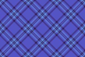 Tissue plaid fabric, close up textile background pattern. Skirt tartan check texture seamless in blue and violet colors. vector