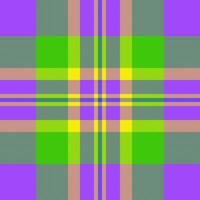 Decor check tartan background, other texture plaid. Colorful fabric seamless textile pattern in violet and green colors. vector