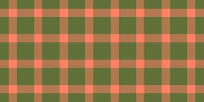 Ribbon seamless background check, colourful textile plaid pattern. Native tartan texture fabric in orange and lime colors. vector