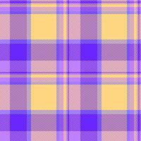 Wide background plaid , checkered tartan fabric pattern. Festive seamless texture check textile in indigo and amber colors. vector