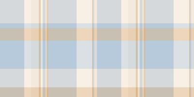 Velvet check seamless tartan, glen textile fabric pattern. Elementary plaid background texture in light and spa blue colors. vector