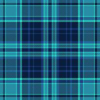 Autumn background plaid fabric, silky tartan check pattern. Colorful seamless texture textile in dark and cyan colors. vector