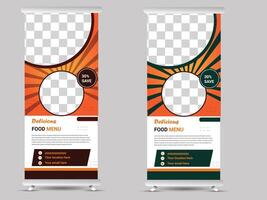 Roll up banner design,banner stand banner roll up standee template, flyer, roll up standee vector