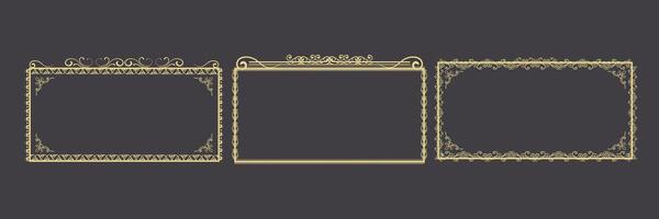 Luxurious Art Deco Gold Frame Set for Elegant Design Projects vector