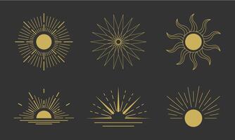 Abstract Boho Sunburst Elements vector