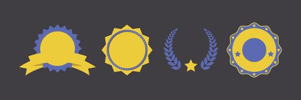 Vibrant Flat Badge and Laurel Collection vector