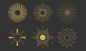 Abstract Boho Sunburst Element Collection vector