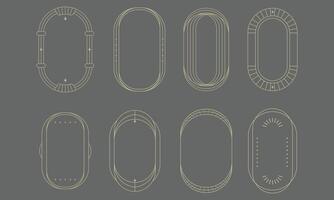 Modern Boho Geometric Oval Frames vector